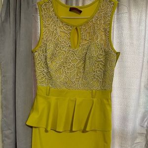 Yellow peplum dress